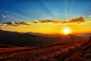 Sunrise over mountains