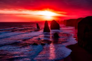 Shoreline at sunset