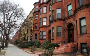 Row of apartment houses